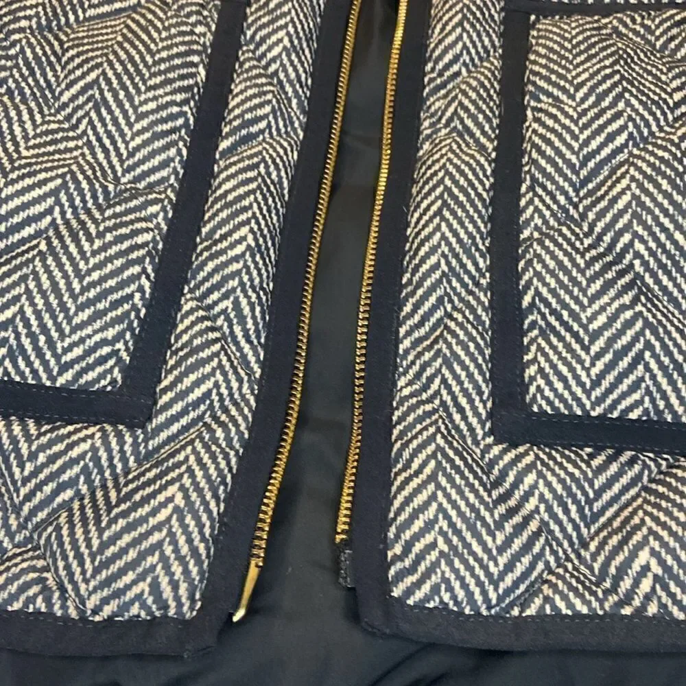 J.Crew Quilted Herringbone Down Blend vest Ladies XS
